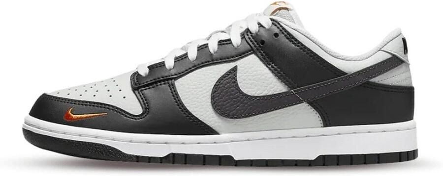 Nike Dunk Low 'Mini Swoosh' Sneakers nen Zwart Grijs Wit Oranje