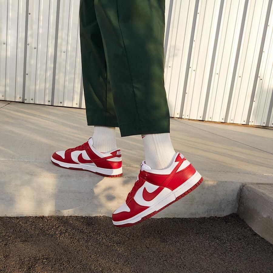Nike Dunk Low Next Nature Wit Gym Red Wit Rood Dunk Lifestyle Dames Sneakers voor Vrouwen - Foto 2