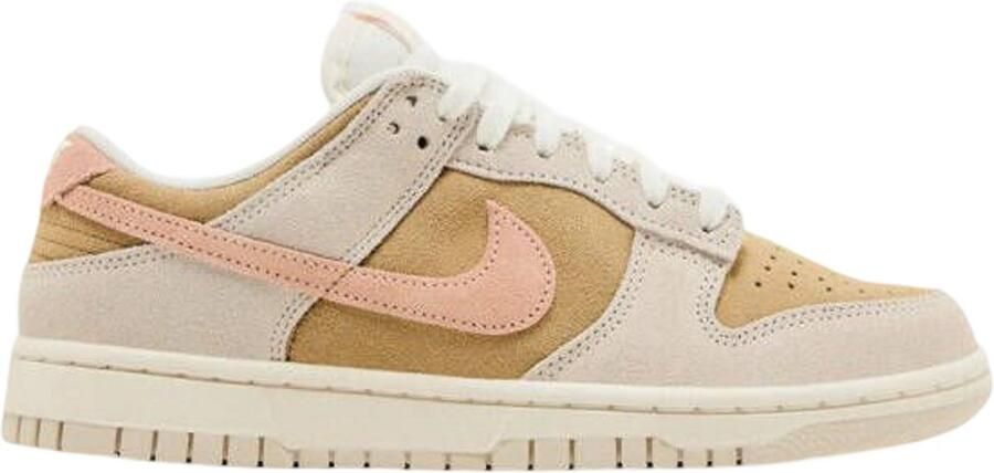 Nike Dunk Low Phantom Washed Coral Dames sneakers schoenen herfst winter suede bruin creme
