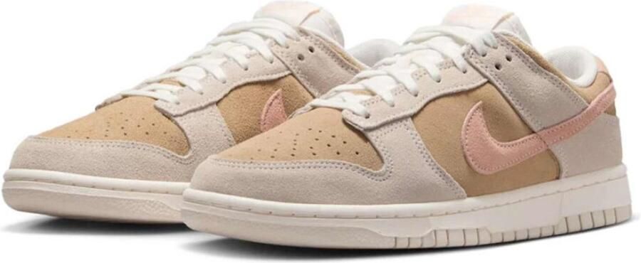 Nike Dunk Low Phantom Washed Coral Dames sneakers schoenen herfst winter suede bruin creme - Foto 2