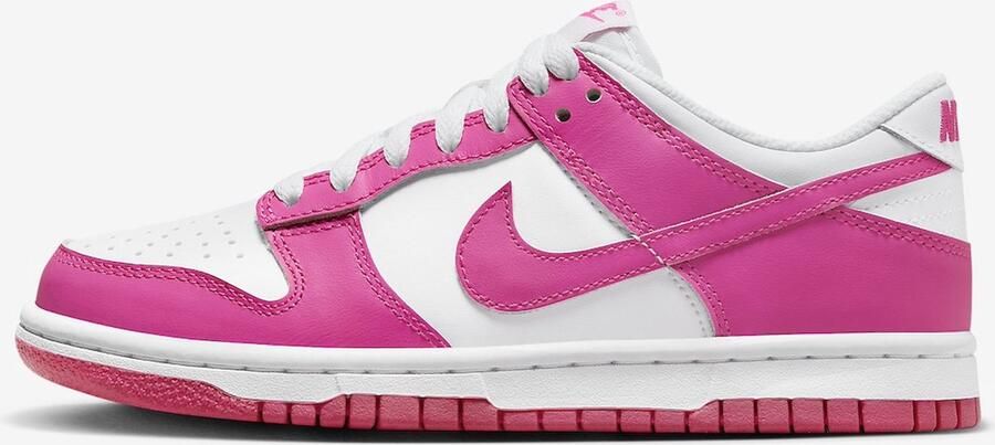 Nike Dunk Low (gs) Sneakers Schoenen white laser fuchsia maat: 40 beschikbare maaten:36 37.5 38.5 39 40