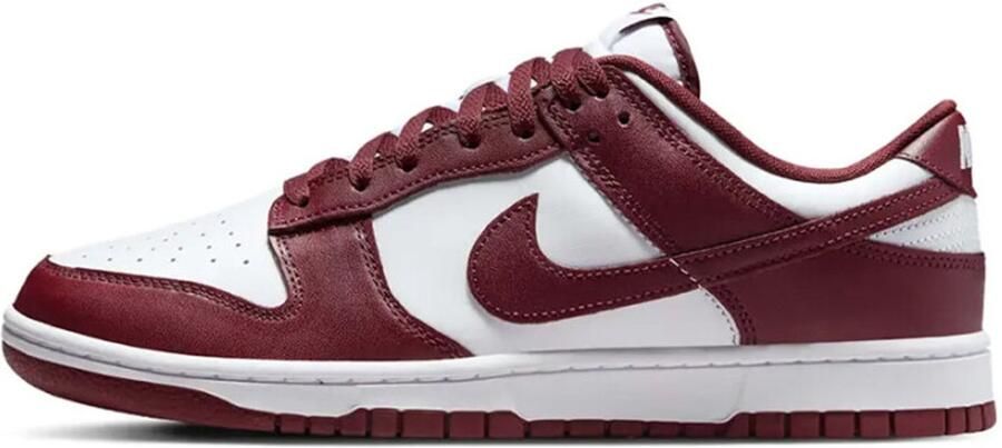 Nike Dunk Low Retro Sneakers Schoenen Leer Wit-Rood DV0833 - Foto 2