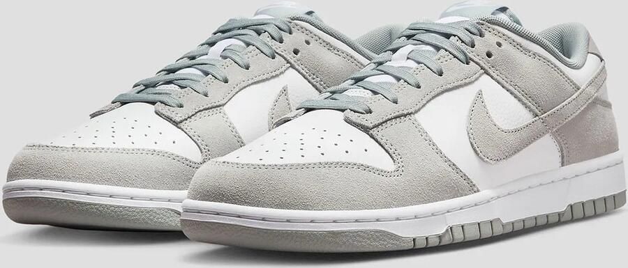 Nike Dunk Low Retro SE Heren Sneakers Licht Grijs Wit Suede Leer
