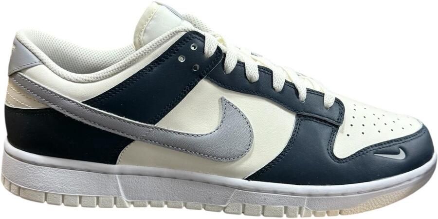 Nike Dunk Low Sneakers Wit Donkerblauw