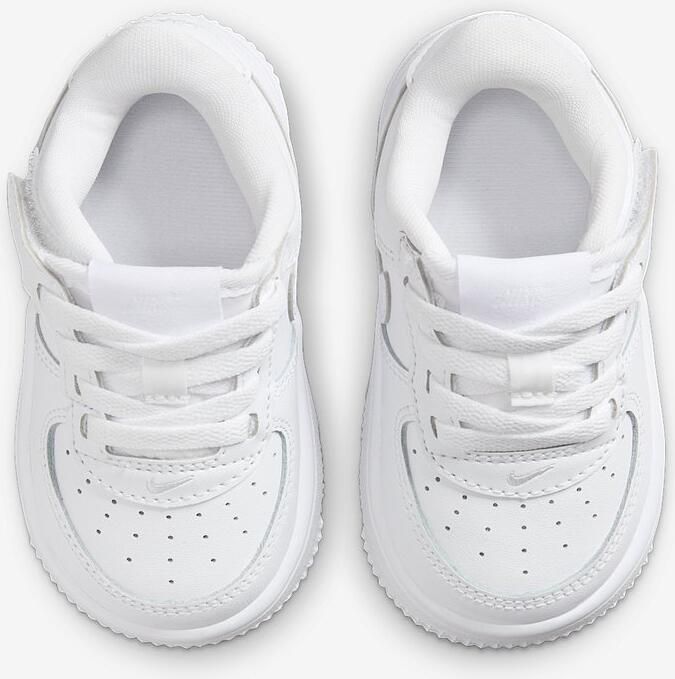 Nike Force 1 Low EasyOn Wit Wit Wit Force Lifestyle Kinder Sneakers voor en