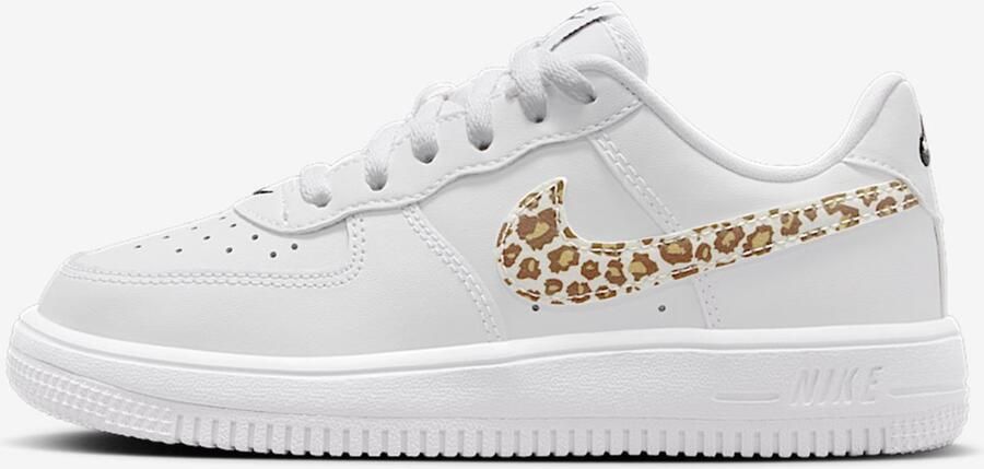 Nike Force 1 Low White White Black Wit Air Force 1 Lifestyle Kinder Sneakers voor en