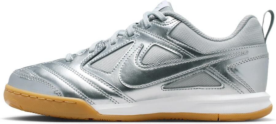 Nike Gato LV8 Metallic Silver Wit Gum Light Brown Metallic Silver Zilver Wit Gato Lifestyle Kinder Sneakers voor en