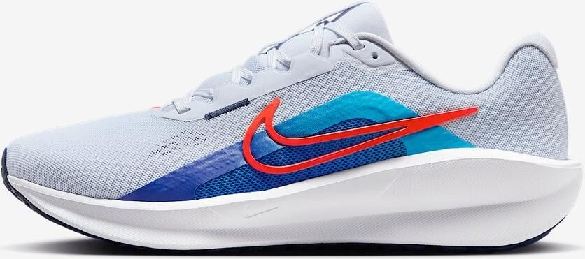 Nike Downshifter 13 Hardloopschoenen Football Grey Deep Night Blue Lightning Bright Crimson Grijs Blauw Downshifter Hardlopen Heren