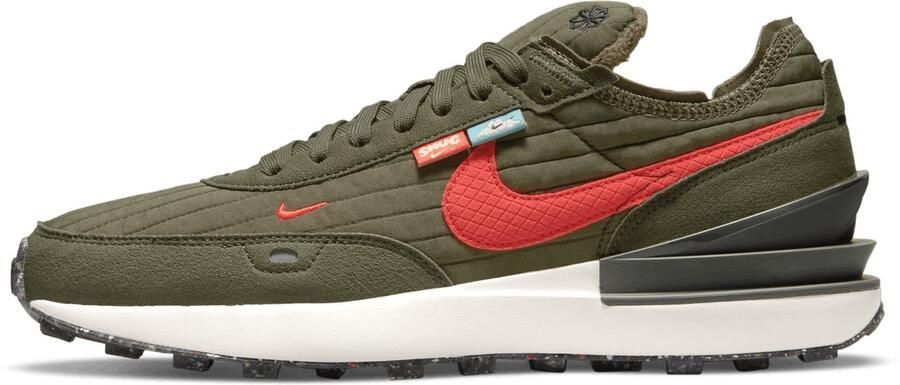 Nike Waffle One Premium Heren Medium Olive Sequoia Black Team Orange