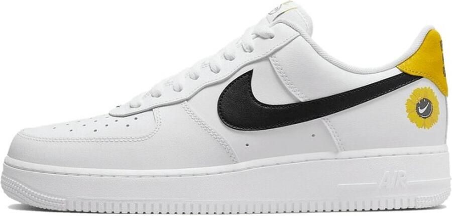 Nike Air Force 1 '07 Lv8 White Black Dark Sulfur Opti Yellow Schoenmaat 39 Sneakers DM0118 100 - Foto 3