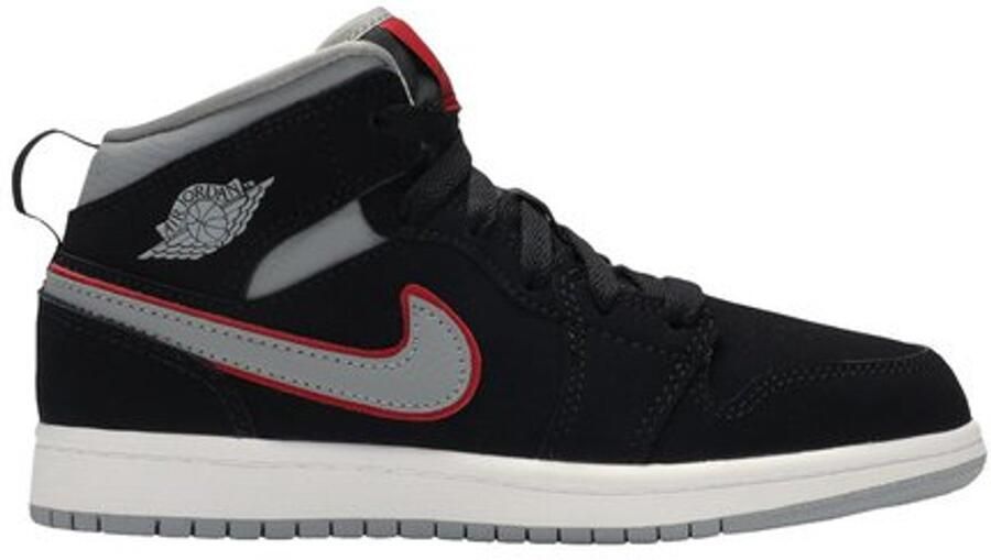 Nike Jordan 1 Mid Kids zwart rood