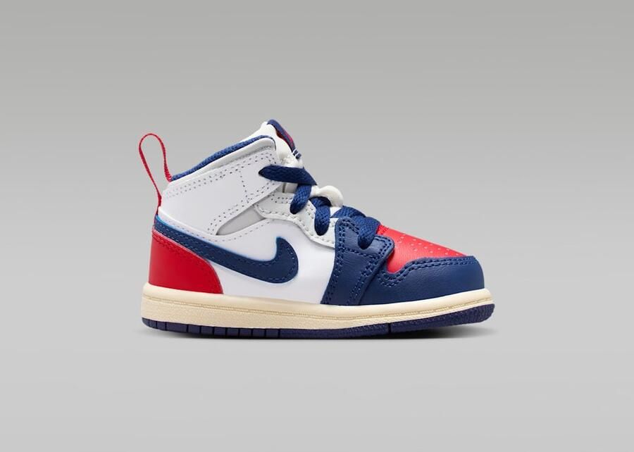 Nike Jordan 1 MID (TD) Sneakers Kids Wit Blauw Rood
