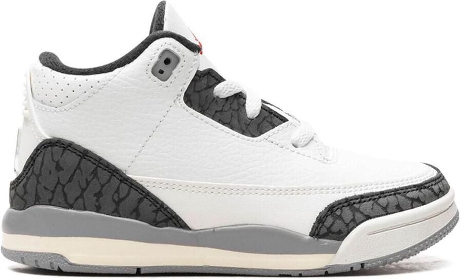 Nike Jordan 3 Retro Babyschoen Sneaker Wit Grijs Zwart Kids Doos zonder Deksel