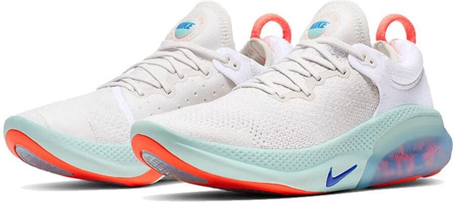 Nike Joyride Run Flyknit Sneakers Bright Mango (White Platinum Tint Bright Mango Racer Blue) Wit Oranje Joyride Running Dames