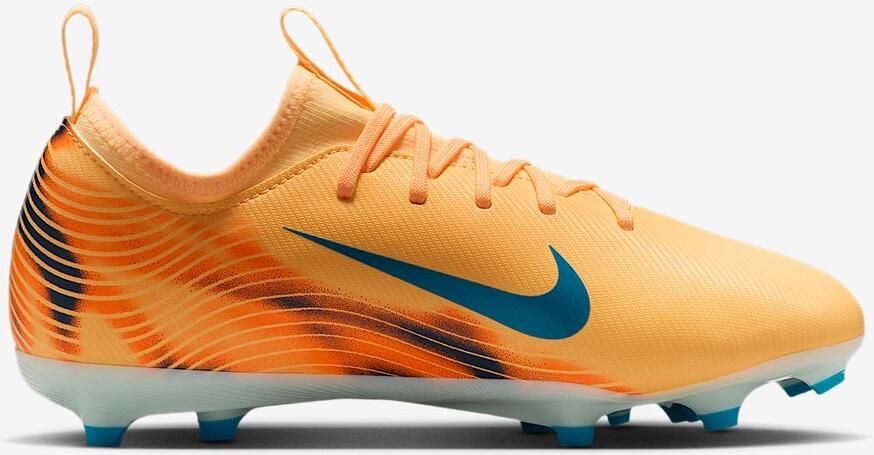 Nike Jr. Mercurial Vapor 16 Academy Kylian Mbappé FG MG Voetbalschoenen Melon Tint Igloo Neo Turquoise Oranje Turquoise Mercurial Voetbal Kinder Voetbalschoenen voor en