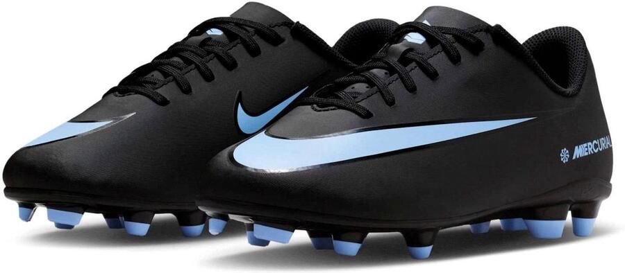 Nike MG Low-top voetbalschoenen voor kleuters kids (meerdere ondergronden) Jr. Mercurial Vapor 16 Club Zwart- Zwart