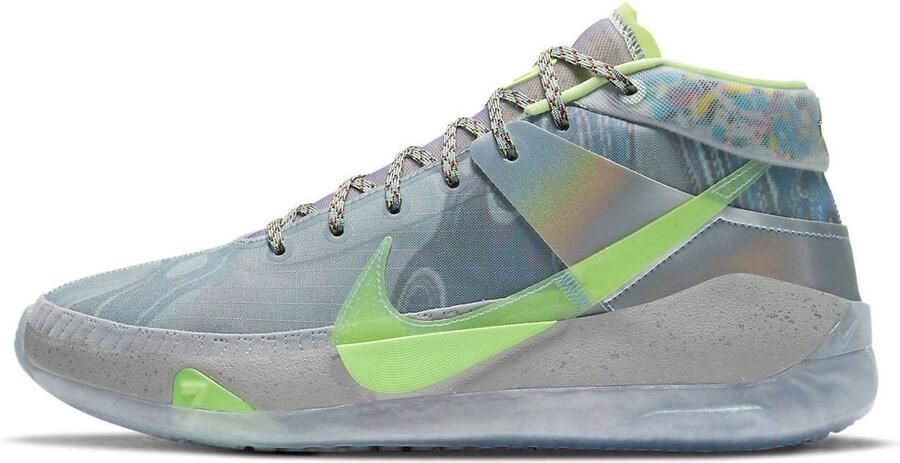 Nike KD13 'Play for the Future' Platinum Tint Metallic Silver Royal Pulse Barely Volt Wit Grijs KD13 'Play Lifestyle Unisex Sneakers