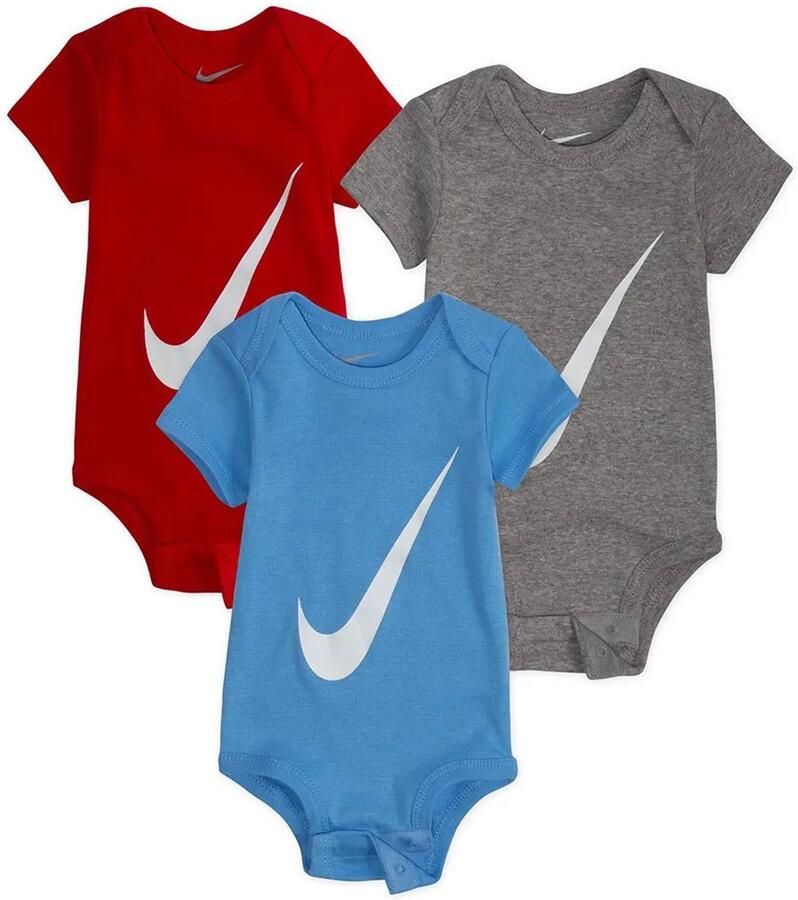 NIKE KIDS Swoosh Body Met Korte Mouwen 3 Eenheden Veelkleurig 6-12 Months
