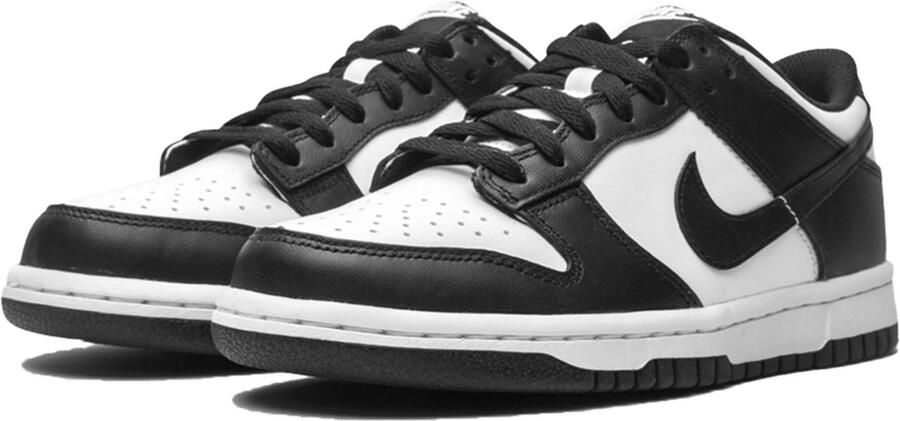 Nike Kinder Sneakers Dunk Low BG Panda Wit Zwart 35 5 EU Klassieke lage sneakers perfecte balans tussen retro stijl en dagelijks comfort. Gemaakt van natuurlijk leer - Foto 11