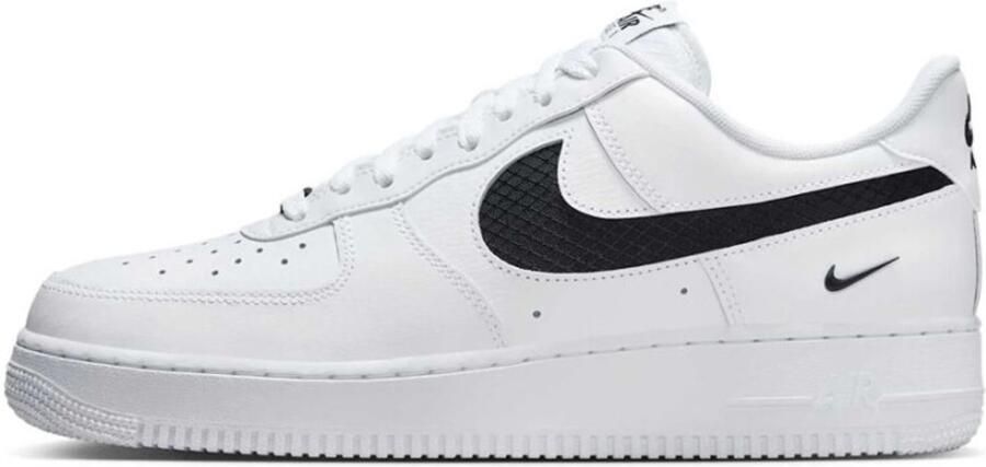 Nike Air Force 1 '07 LV8 Nylon Swoosh Sneakers Unisex Wit Zwart
