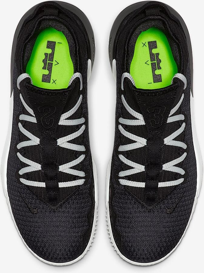 Nike LeBron 16 Low Black Summit White Volt Zwart Groen LeBron Basketbal Unisex Sneakers