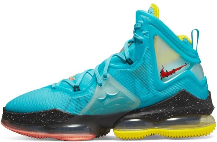 Nike Lebron 19 Polarized Blue Crimson Bliss Black White Schoenmaat 42 1 2 Basketball Performance Mid DC9338 400 - Foto 2