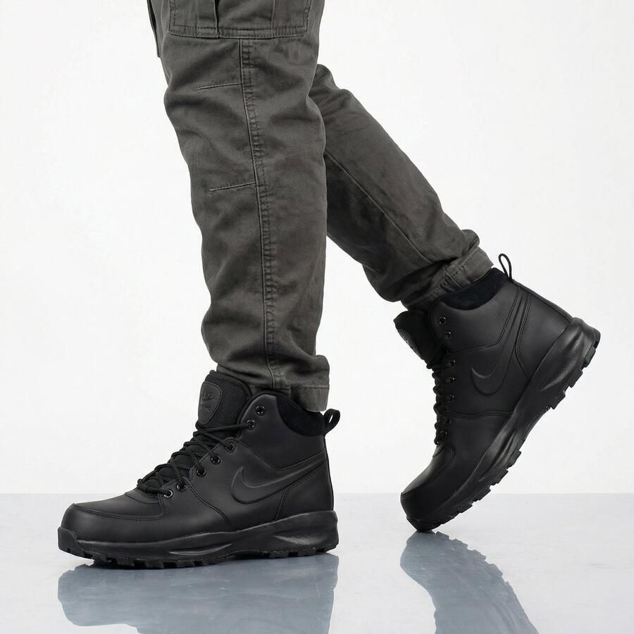 Nike Manoa Leather Heren Outdoor Schoenen Boots Laarzen Zwart HF7095
