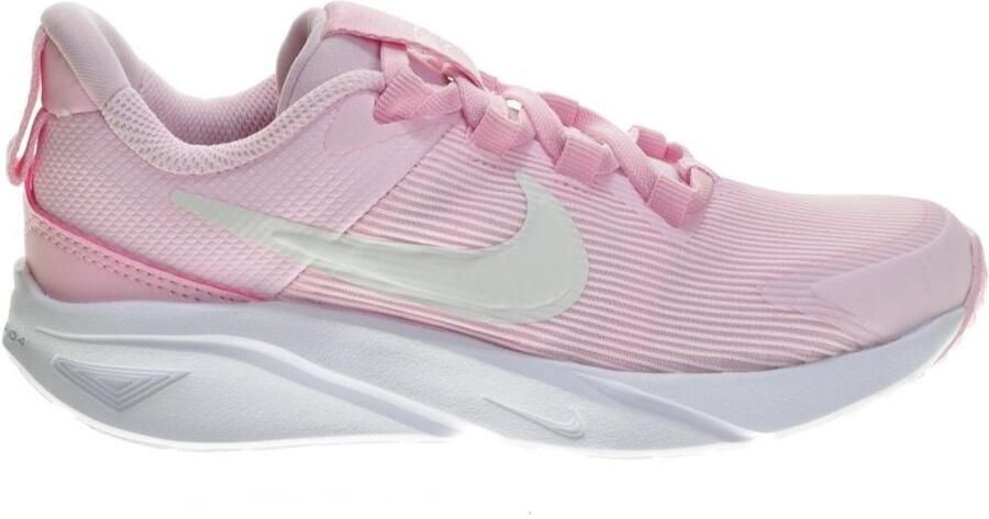 Nike Star Runner 4 Pink Foam Wit Summit White Roze Wit Star Runner Lifestyle Kinder Sneakers voor en