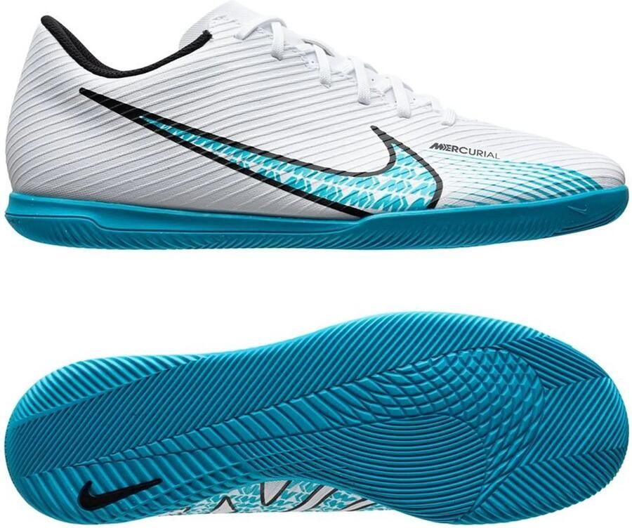 Nike Mercurial Vapor 15 Club IC Zaalvoetbal schoen Wit Blauw Doos zonder deksel Let op valt klein!!!