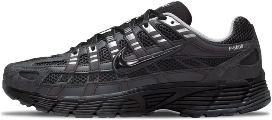Nike P-6000 Suède Black Chrome Sneakers Unisex Antraciet Zwart Zilver