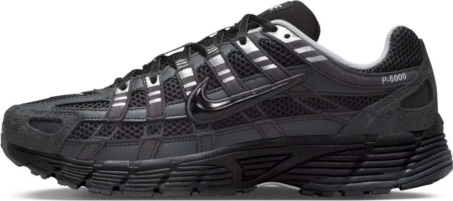 Nike P-6000 Suède Black Chrome Sneakers Unisex Antraciet Zwart Zilver