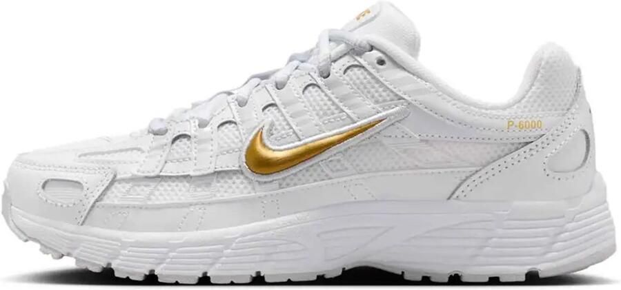 Nike Lage Sneakers Baskets P-6000 blanc platine pur or métallique