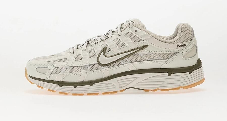 Nike P-6000 Light Bone Medium Olive Gum Sneakers Unisex Wit OlijfGroen
