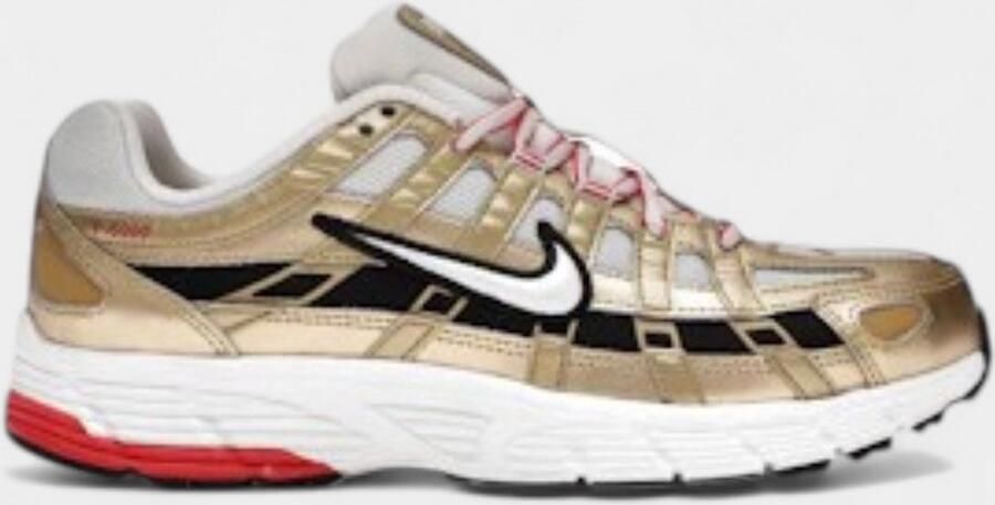 Nike P-6000 Light Bone Metallic Gold University Red Summit White Grey