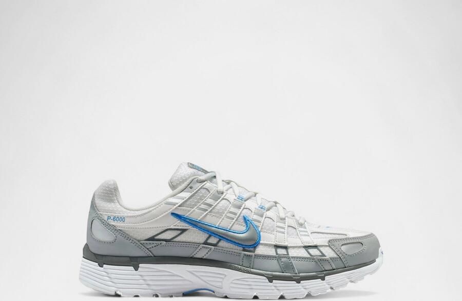 Nike Sneakers P-6000 White Metallic Silver Blue