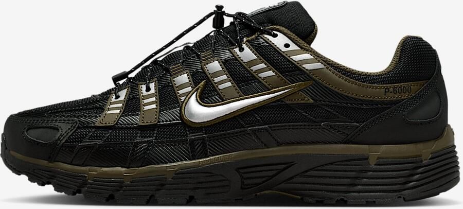 Nike P-6000 Zwart Dark Hazel Summit White Metallic Silver Zwart Bruin P-6000 Lifestyle Heren Sneakers voor Mannen