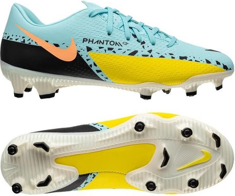 Nike Phantom GT2 Academy Gras Kunstgras Voetbalschoenen (MG) Blauw Zwart Geel