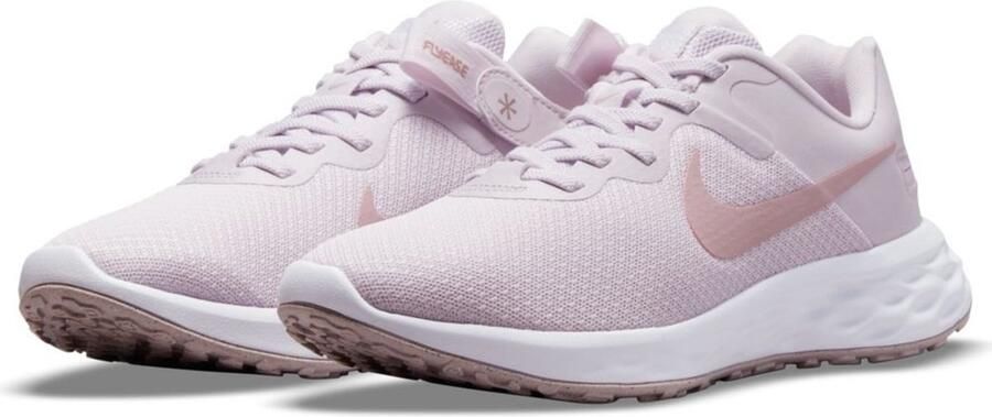 Nike Revolution 6 FlyEase Next Nature Eenvoudig aan en uit te trekken hardloopschoenen voor dames (straat) 38.5 Light Violet Wit Champagne - Foto 6