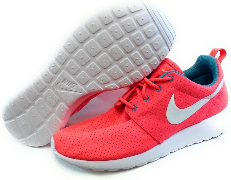 Nike Roshe Run Sneakers Hyper Punch White-Dusty Cact Roze Wit Groen Roshe Lifestyle Dames Sneakers voor Vrouwen