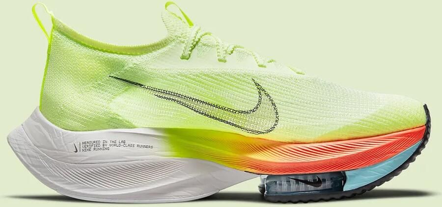 Nike Air Zoom Alphafly NEXT% Flyknit Wedstrijdschoenen voor heren(straat) Geel