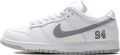 Nike SB Dunk Low Supreme 94 White Metallic Silver - Wit