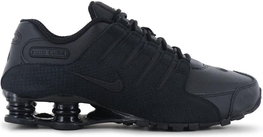 Nike Shox NZ Leather Heren Sneakers Schoenen Zwart 378341 - Foto 3