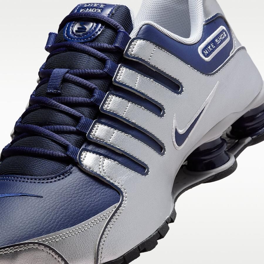 Nike Shox NZ Midnight Navy Black-Metallic Silver Donkerblauw Zwart Shox Lifestyle Heren Sneakers voor Mannen