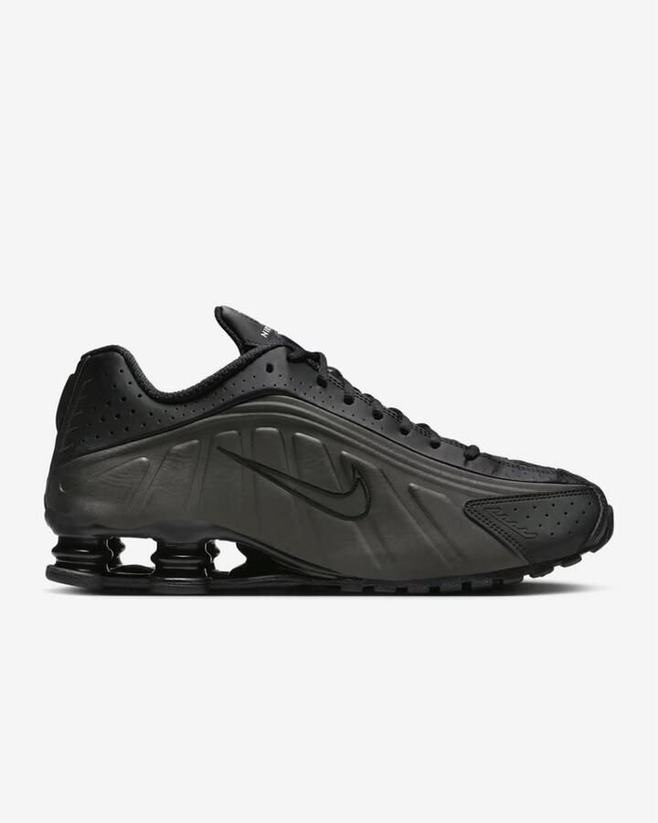 Nike Shox R4 Zwart Zwart Bright Crimson Zwart Rood Shox Lifestyle Heren Sneakers voor Mannen - Foto 2