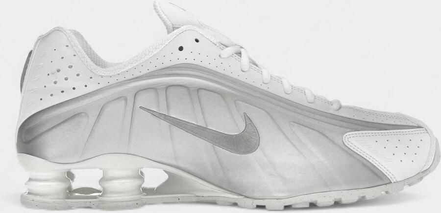 Nike Shox R4 White Bright Crimson Metallic Silver