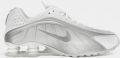 Nike Shox R4 White Bright Crimson Metallic Silver - Wit