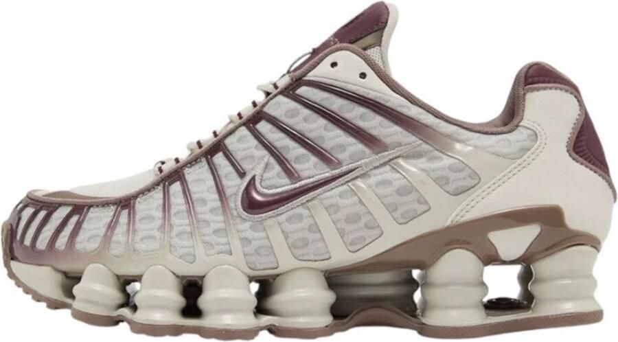 Nike Shox TL Sneakers Dames Light Bone Burgundy Crush Synthetisch & Mesh