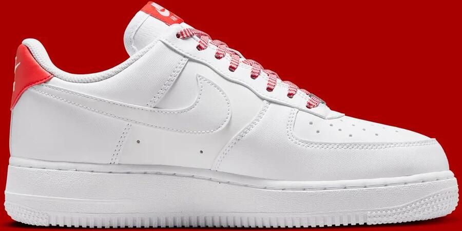 Nike Air Force 1 Low White Habanero Red Sneakers Wit Rood - Foto 2