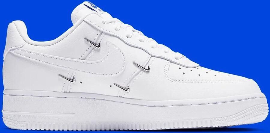 `Nike Air Force 1 LX White Metallic Swooshes Sneakers Unisex Wit - Foto 3