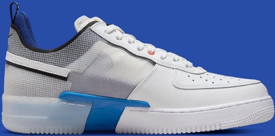 Nike Air Force 1 React White Light Photo Blue Deep Royal Blue White - Foto 2